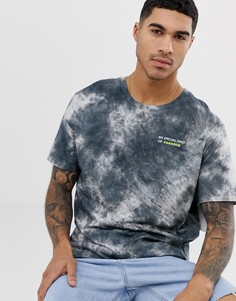 Свободная футболка с принтом тай-дай Bershka - Синий
