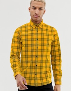 Желтая рубашка в клетку Pull&Bear - Желтый