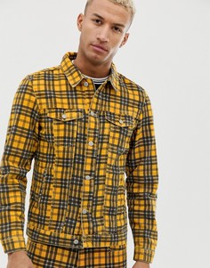Комбинируемая желтая джинсовая куртка в клетку Pull&Bear - Желтый