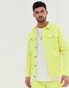 Комбинируемая джинсовая куртка неоновой расцветки Pull&Bear - Желтый