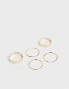 Набор колец Pieces - Золотой