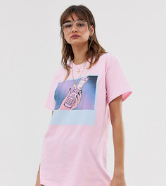 Футболка с принтом в виде раскладного телефона Reclaimed Vintage Inspired - Розовый