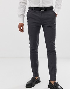 Серые супероблегающие строгие брюки Burton Menswear - Серый