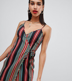 Платье в полоску на бретельках с запахом PrettyLittleThing - Мульти