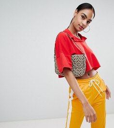 Футболка-поло красного цвета укороченного кроя PrettyLittleThing - Красный