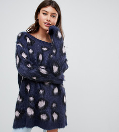 Пушистый oversize-джемпер с леопардовым узором PrettyLittleThing - Мульти