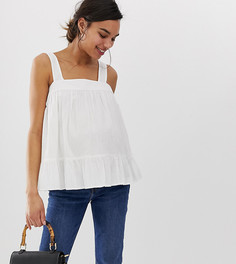 Топ на бретелях с квадратным вырезом ASOS DESIGN Maternity seersucker - Белый