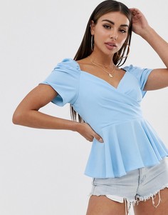Чайная блузка с запахом ASOS DESIGN - Белый