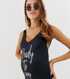 Черный слитный купальник из переработанных материалов ASOS DESIGN maternity - Черный