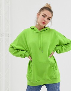 Удлиненный худи Monki - Зеленый