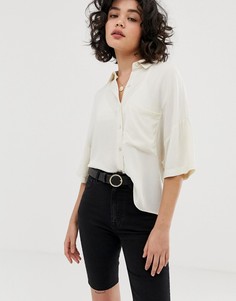Белая базовая свободная футболка Pull&Bear - Белый