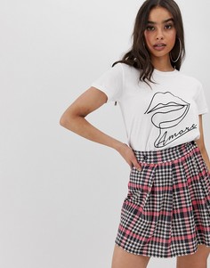 Белая футболка с надписью Boohoo - Белый