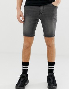Черные выбеленные облегающие джинсовые шорты ASOS DESIGN - Черный