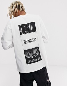 Белый лонгслив с принтом на спине Carhartt WIP - Белый