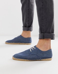 Синие эспадрильи из шамбре со шнуровкой ASOS DESIGN - Синий