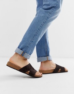 Коричневые замшевые сандалии ASOS DESIGN - Светло-бежевый