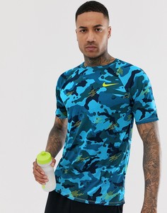 Синяя камуфляжная футболка Nike Training Dry - Синий