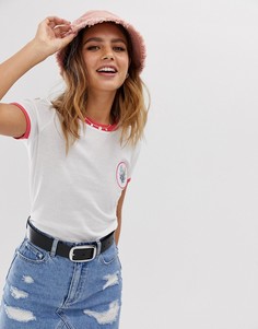 Футболка с вышитой накладкой Brave Soul maris ringer - Красный