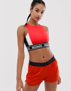 Красный удлиненный бюстгальтер в стиле колор блок Reebok - Красный