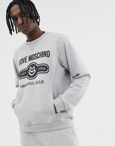 Серый свитшот с логотипом Love Moschino - Серый