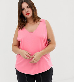 Розовый выбеленный oversize-топ из органического хлопка ASOS DESIGN Curve - Розовый