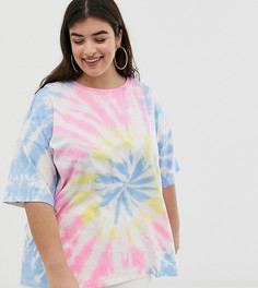 Свободная футболка с принтом тай-дай ASOS DESIGN Curve - Мульти