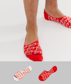 Набор красных невидимых носков с логотипом Tommy Jeans - 2 шт. - Красный