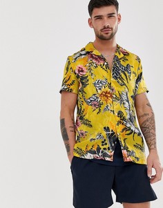 Желтая рубашка с жаккардовым цветочным принтом River Island - Желтый