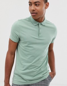 Поло из трикотажа зеленого цвета ASOS DESIGN - Зеленый