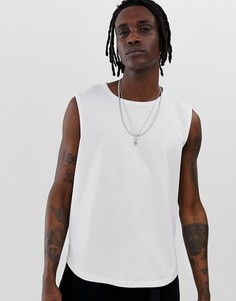 Белая укороченная майка из пике ASOS DESIGN - Белый