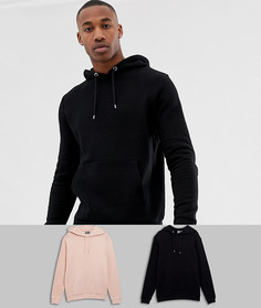 Набор из 2 худи (розовый/черный) ASOS DESIGN - Мульти