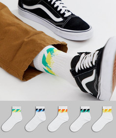 5 пар спортивных носков с рисунками в стиле ретро ASOS DESIGN - Мульти