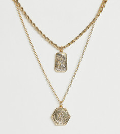 Ярусное ожерелье Reclaimed Vintage inspired st christopher - Золотой