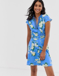 Платье с цветочным принтом Free People Alora - Синий