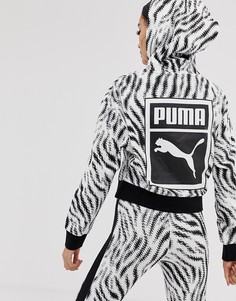 Худи укороченного кроя с принтом зебра Puma - Мульти