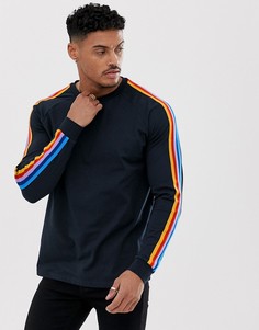Темно-синий свободный лонгслив с контрастной отделкой кантом ASOS DESIGN - Темно-синий