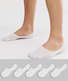 5 пар белых невидимых носков New Look - Белый