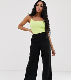 Широкие брюки с завышенной талией ASOS DESIGN Petite - Черный