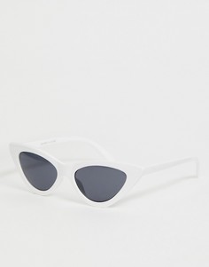 Белые солнцезащитные очки кошачий глаз Monki - Белый