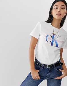 Разноцветная футболка с логотипом Calvin Klein Jeans reissue - Белый