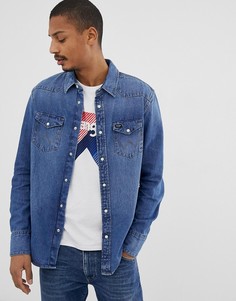 Светлая джинсовая рубашка в стиле вестерн Wrangler 27mw - Синий