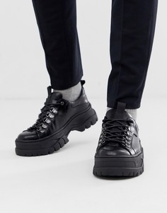 Черные ботинки из искусственной кожи на массивной подошве ASOS DESIGN - Черный