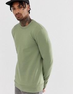 Обтягивающий свитшот цвета хаки ASOS DESIGN - Зеленый