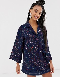 Свободная блузка с принтом Monki - Мульти