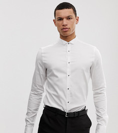 Белая рубашка скинни с воротником бабочка ASOS DESIGN Tall - Белый