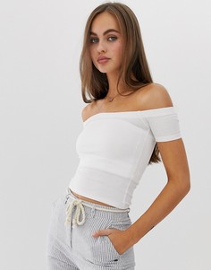 Белый топ с открытыми плечами Pull&Bear - Белый
