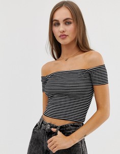 Топ в полоску с открытыми плечами Pull&Bear - Мульти
