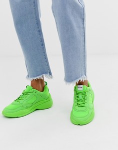 Неоново-зеленые кроссовки Bershka PANTONE - Зеленый