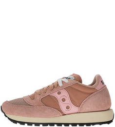 Кроссовки кораллового цвета из текстиля и замши Jazz Original Saucony