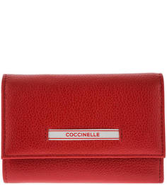 Красный кожаный кошелек с нашивкой Logo Mania Coccinelle